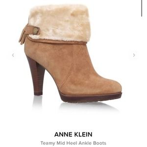 Anne Klein Womens new Akteamy sued fur bootie Size 9M